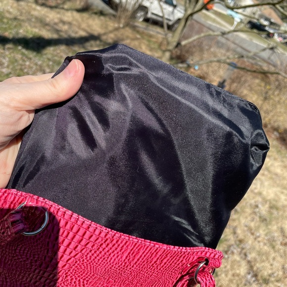 Unlisted A Kenneth Cole Production; Pink Gator Embossed Crossbody Bag - Picture 9 of 11
